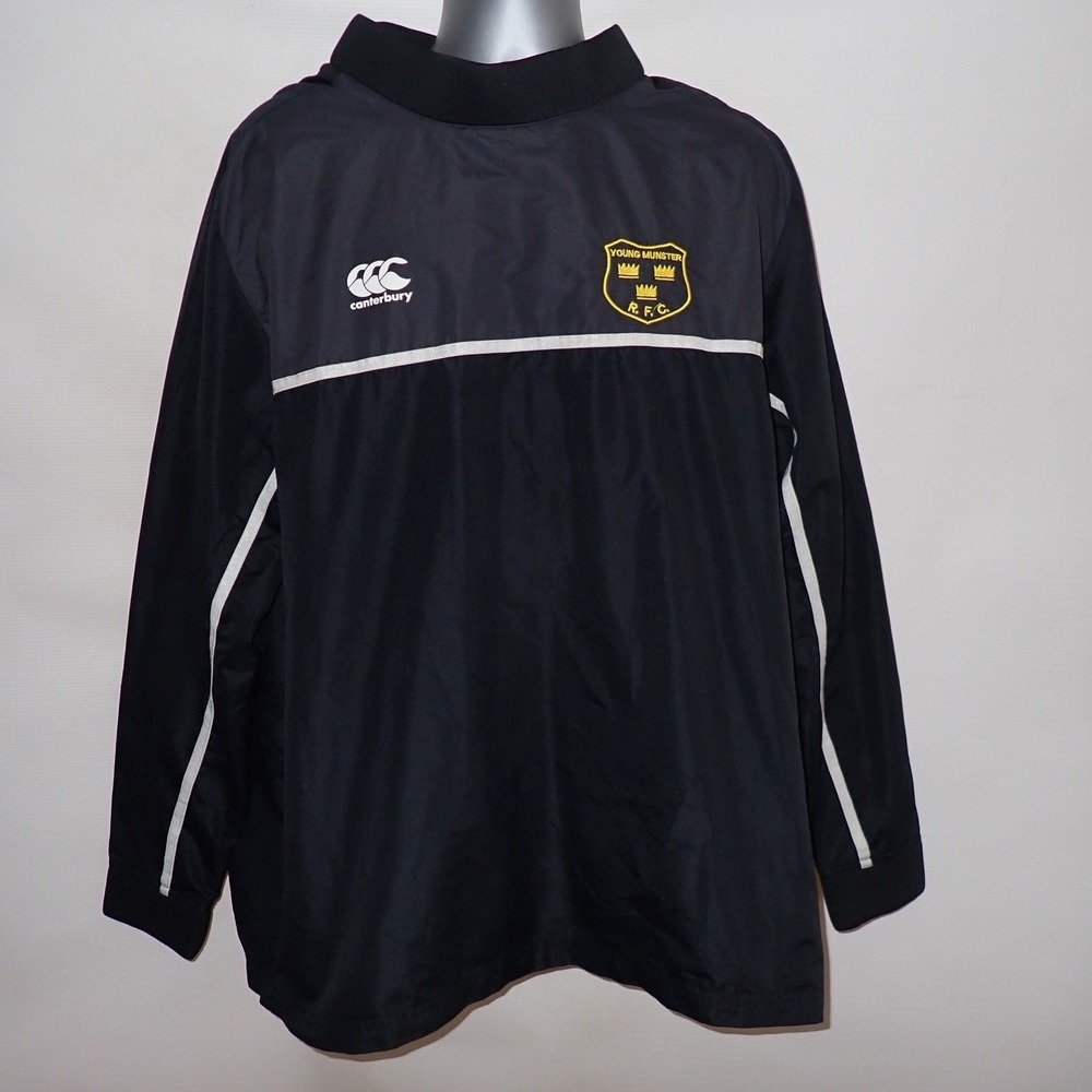 Canterbury Young Munster RFC Rugby Top Men 2XL‎ Black Windbreaker Pullover - Picture 2 of 5